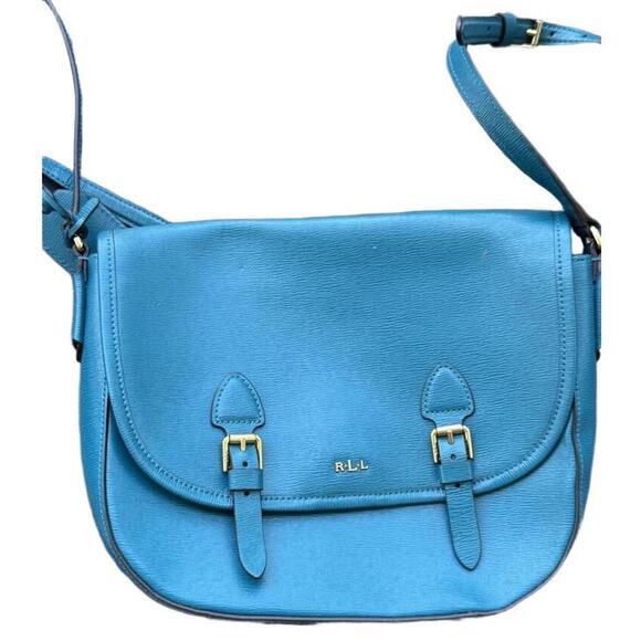Lauren by Ralph Lauren blue leather crossbody - Picture 1 of 3